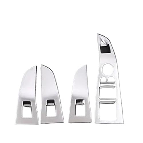 Accessoires intérieurs en fibre de carbone ABS style argent pour boutons de lève-vitre BMW X5