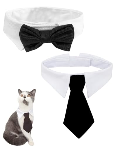 🎀Confezione e dimensioni La confezione contiene 1 pezzo di cravatta nera per cani e fiocco per gatto. La dimensione del collare è di circa 24-29 cm, che è una piccola taglia S ed è adatta per cani e gatti di piccola e media taglia. Si prega di misurare attentamente la circonferenza del collo del vostro animale domestico prima dell'acquisto per assicurarvi di acquistarne uno adatto al vostro animale domestico.