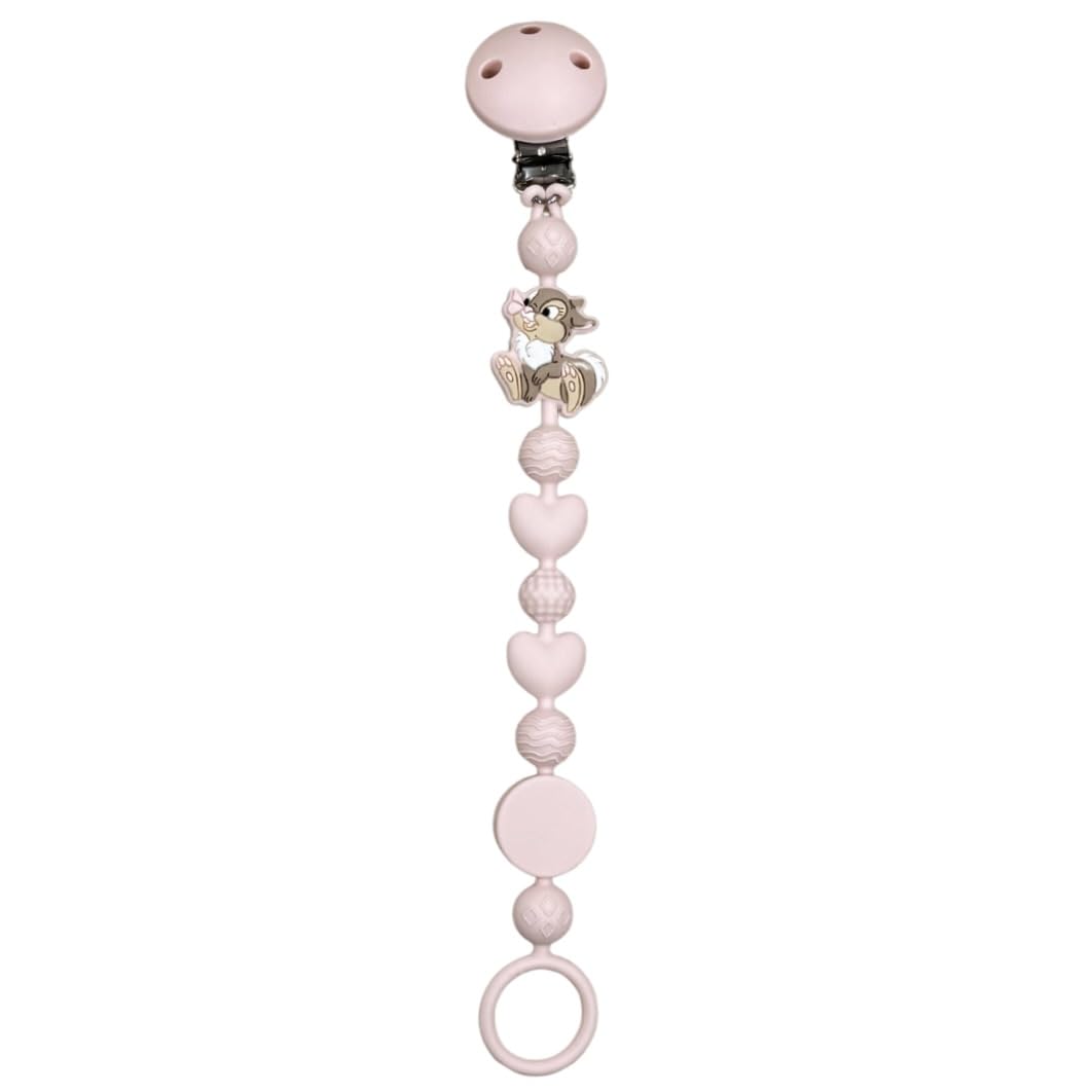 Catenella Portaciuccio in Silicone Personalizzata con Nome – Modello Bubble Charm – Clip Sicura – Idea Regalo Nascita - Coniglietta - Ultra leggera