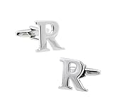 Fablcrew 2 Stück Manschettenknöpfe R Männer Mode 26 Buchstaben Hemd Knöpfe Schmuck Zubehör Silber