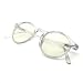 J+S Vision Blue Light Shield Computer Reading/Gaming Glasses - 0.0 Magnification - Anti Blue Light 100% UV Protection - Low Color Distortion Lens, Round Glossy Clear Frame