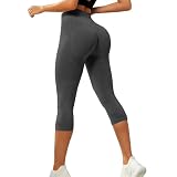 Legging Corsaire Anti Cellulite Femme 3D Compression Minceur Taille Haute sans Couture Sculptant Pantalon Push Up Opaque De Yoga Sport Fitness Trousers