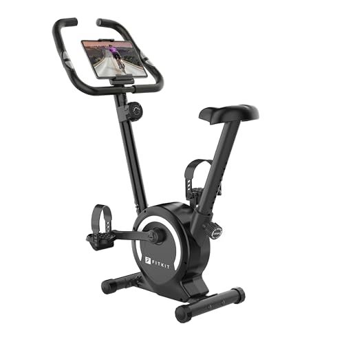 Image of Fitkit by Cult Magnetic Upright Exercise Bike 6 Kg Flywheel & 130 Kg Weight Support with Adjustable Cushioned Seat | 16-Level Magnetic Resistance | LCD Display & Tablet Holder | Suitable for Home Gym Workout