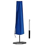 OKPOW Umbrella Cover 420D Oxford Fabric Patio Umbrella Covers Waterproof with Zip, for 9ft to 12ft Garden Outdoor Umbrella (Blue)