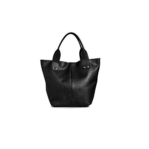 Bolsa De Couro Feminina Sacola cor:Preto