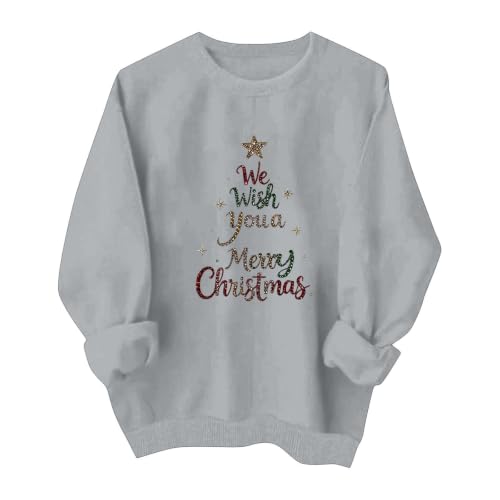 Christmas Sweatshirts for Women Long Sleeve Xmas Graphic shirts