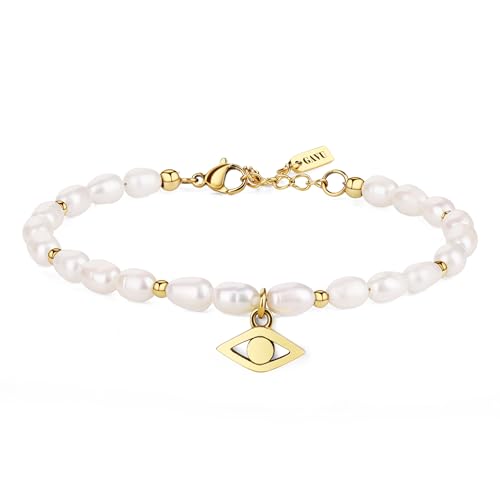 Bracelet main de Fatma et perles naturelles, cadeau idéal femme