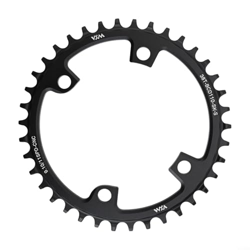 Plato de aluminio, bicicleta de carretera, 110BCD, 4 pernos, 36T/44T para un rendimiento mejorado (38T)