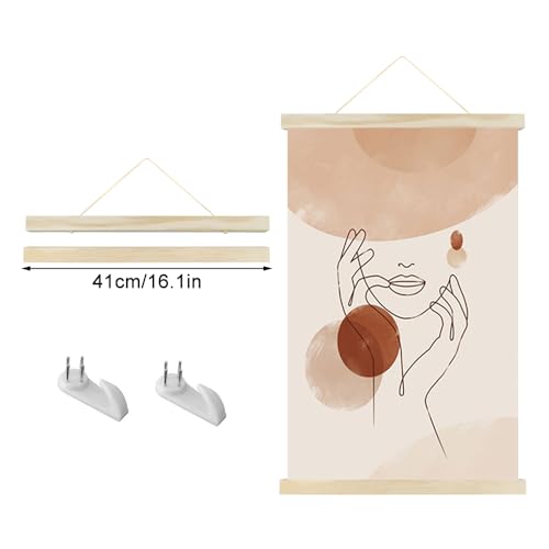 aupawdy 2 Set A2 Cadre Photo Magnétique 41 cm, Magnétique Affiche Cintre, Cadre Poster Magnétique Moderne en Bois pour pour Affiche Cadre Magnetique Cadre Affiche Cadre Suspendu (41cm, Pin) – vue 2