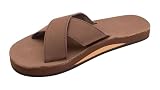 Rainbow Sandals Women’s Premier Leather Single Layer Arch Women's X-Slide, Expresso, Ladies 10/9.5-10.5 B(M) US