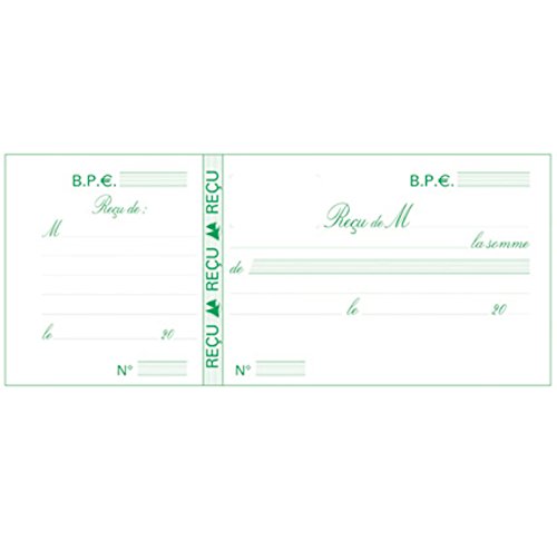 EXACOMPTA Lot de 10 Carnets à souche Reçus 90 x 130 mm 50 feuillets