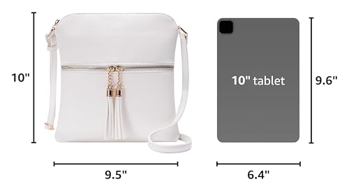 Image of Solene Womens Lightweight Medium Crossbody Purse with Tassel, Perfect Size Crossbody Bags for Daily Use, travel