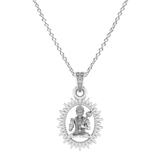 Médaillon Hanuman en argent pur, collier d'exception Bajrang Bali