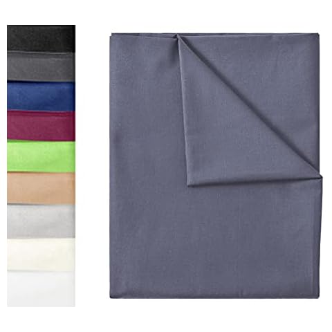 GREEN MARK Textilien Klassische Bettlaken | Betttuch | Laken | Leintuch | Haustuch 100% Baumwolle ohne Gummizug vielen Größen und Farben Größe: 150x250 cm, anthrazit grau Cover