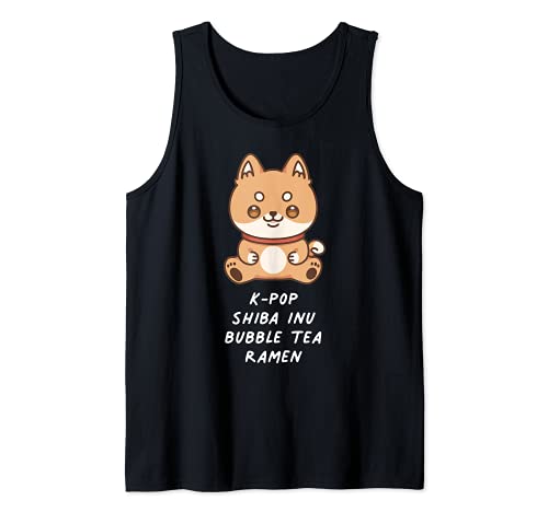 K-Pop Shiba Inu Bubble Tea Ramen Kawaii Japanese Dog Lover Canotta
