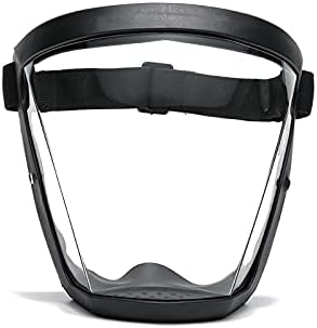 Banxian Super Protective Face Shield,Anti Fog Mask,Adult Clear Face Shield,Plastic Face Mask （Black）