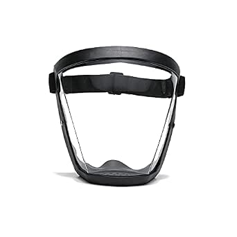 Super Protective Face Shield, Anti-Fog Mask, Adult Clear Face Shield, Plastic Face Mask (Black)