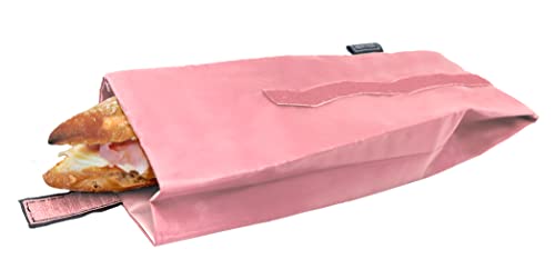 NERTHUS Bolsa para Bocadillo Reutilizable, ecológica, Adaptable, facil de Limpiar y Apta para Lavadora, Rosa Pastel, 10,5x10,5x30 cm (FIH 735)