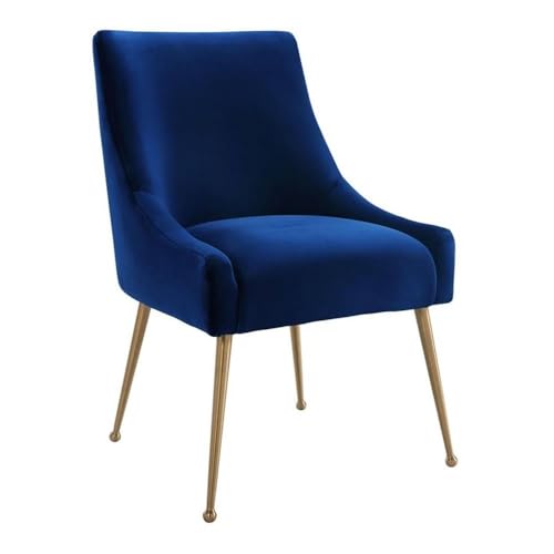 Tov Furniture The Beatrix Collection Modern Style Living Room Velvet Upholstered Side Chair, Navy