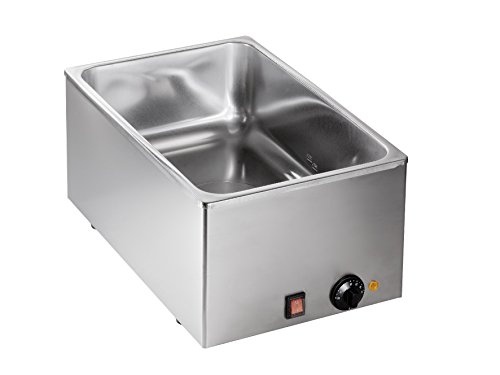SARO Bain Marie – Für 1× 1/1 oder 2× 1/2 oder 3× 1/3 GN – Edelstahl – Thermostat – Kontrolllampe – 0–100 °C – 1 kW – Modell BM 160
