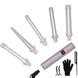 curling iron heat setting for fine hair Varita intercambiable con 5 tamaños de barril para proporcionar variedad de rizos.