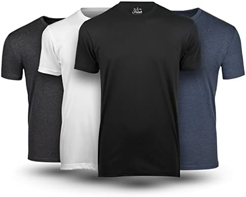 Fresh Clean Threads Men's Crew Neck T-Shirts – Short Sleeve, Fitted Style, Soft Cotton-Poly Blend, Tag-Free Comfort