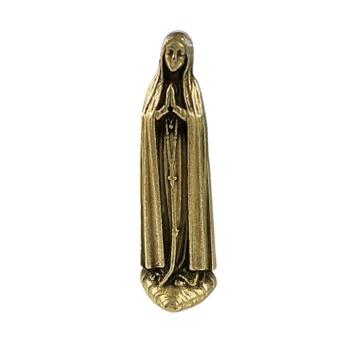 Estatua Lady of Fatima 1.5 pulgadas tono plata miniatura 1