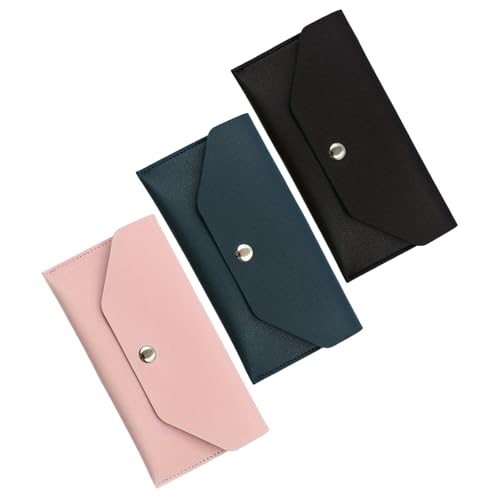 Abaodam Portafoglio Piccolo in PU 3 Pezzi Organizer di Denaro Custodia per Auricolari e Porta Carte di Credito Busta Riutilizzabile per Contanti e Viaggio Donna Uomo