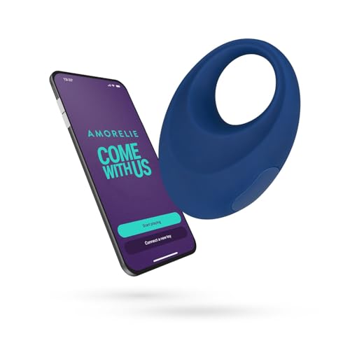 AMORELIE Joy – App-gesteuerter Vibrierender Penis-Ring Grow | Wasserfest Wiederaufladbar aus Silikon & ABS