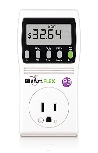 P3 International P4456 Kill A Watt Flex Plug-in Electricity Usage + Power Consumption Monitor, Watt Voltage Tester, Electrical Energy Saving Monitor with Auto Cost Calculator