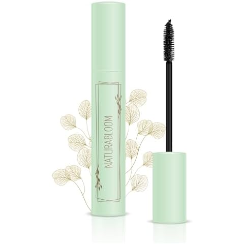 NATURABLOOM Natural Vegan Black Mascara With Jojoba - Extra Volume and Length For Stunning Lashes - Hypoallergenic, Smudge-proof & Long-lasting mascara - Organic, Cruelty-Free - Made in Italy 9.5ml Cover