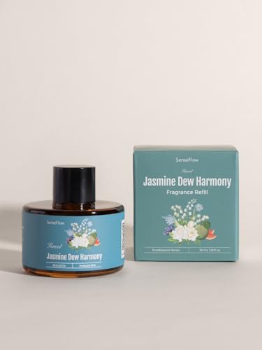 SenseFlow Ätherische Öle für Diffuser 30 ml,100% Pure Duftöle, Ätherisches Aromatherapieöl von Erstklassige Qualität, Luft Aroma Öle für Diffusor, Entspannen - Jasmin-Tau-Harmonie