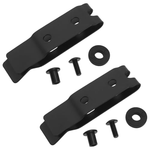MTQY 2 Sets 65.5x18mm Black Stainless Steel Belt Clip with Screws K Sheath Clamp Accessory Power Tool Part