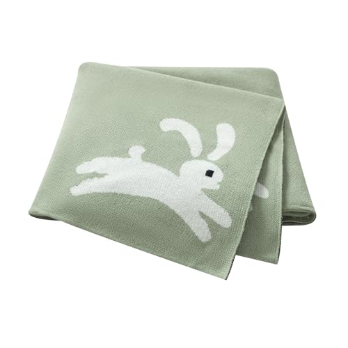 Image of Hadetoto Baby Blankets for Boys and Girls | Newborn, Knitted Cotton, Swaddle Blankets, Neutral Crochet Receiving Blanket, 40 x 30 inches