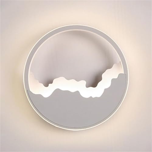 Lámpara de techo LED de pared, aplique de pared de metal blanco para mesita de noche, moderna lámpara de pared nórdica redonda con pantalla acrílica, lámparas de pared para sala de estar, do