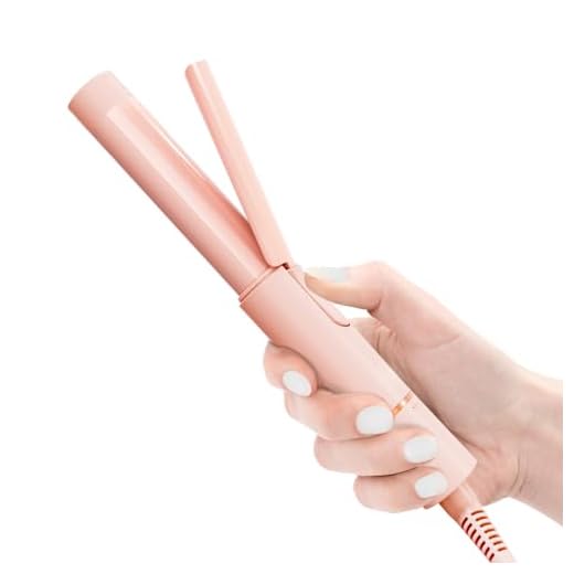Ceramic Mini Curling Iron for Short Hair, Small Hair Curler Iron for Travel, Dual Voltage Curling Wand for Worldwide Trip(Light Pink)