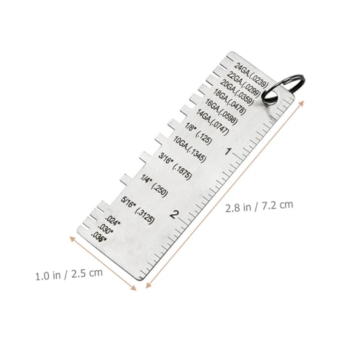 Calibrador de grosor para soldadura acero inoxidable 3 piezas, herramienta de medición ligera y portátil para fabricación metal miniatura 2