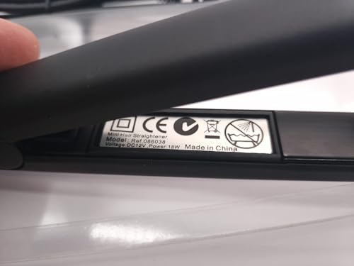 CR-MOESANCO® 12 V Hair Straightener for Travel Car Motorhome with Lighter Plug, Black/White - Image 3