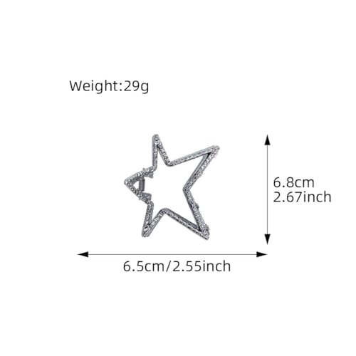 Star Hair Claw Clips Gold Silver Hair Clips Star-Shape Claw Clips for Thick or Thin Hair Nonslip Shark Clip Clamps Metal Hollow Out Stars Sparkly Star Hairpin for Women Fashion Hair Accessories 2Pcs