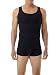 Underworks Mens Cotton Spandex Compression Tank 3-Pack, Large, Black