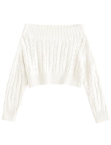 ZAFUL Women V Neck Button Knit Crop Sweaters Batwing Sleeve V Back Ribbed Hem Pullover Sweater