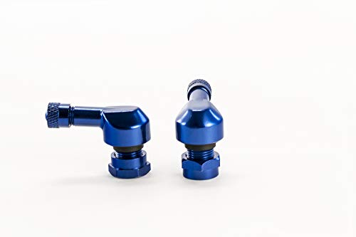 Puig 5591A Reifenventile, CNC-gefräst aus eloxiertem Aluminium mit funktionalem Design zur Erleichterung des Aufpumpens und zur Individualisierung der Optik, Blau