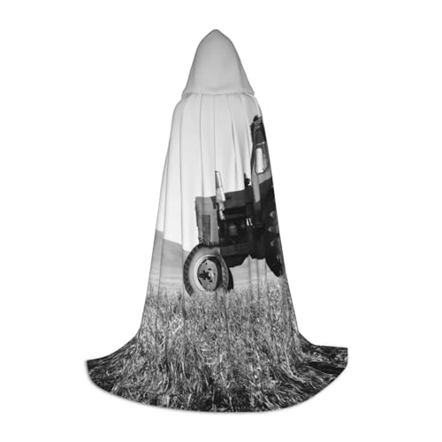 UENFFKDAP - UENFFKDAP Cape à capuche imprimée (tracteur agriculture tranquille) pour adolescent, décoration de fête, taille M, douce et élastique