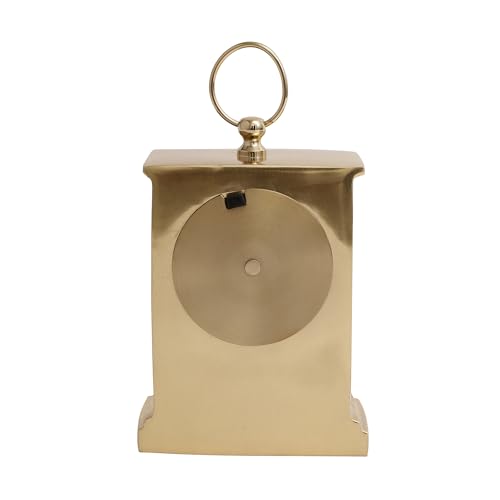 Image of Decor de Maison Handcrafted Marbellic Analog Table Clock for Kids Room, Bedroom, Study Table, Office Desk, Classic Non-Ticking Tabletop Battery Operated Desk Clock, Gold