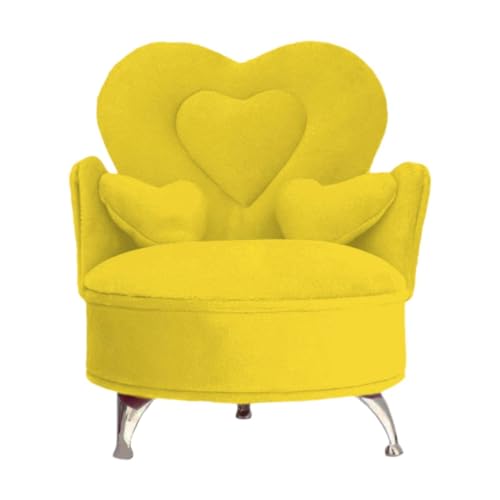 Amagogo Caja de joyería para sofá, decoración de muebles para casa de muñecas, sofá en miniatura, organizador de sillas para Mini casa a escala 1/6 para, Amarillo