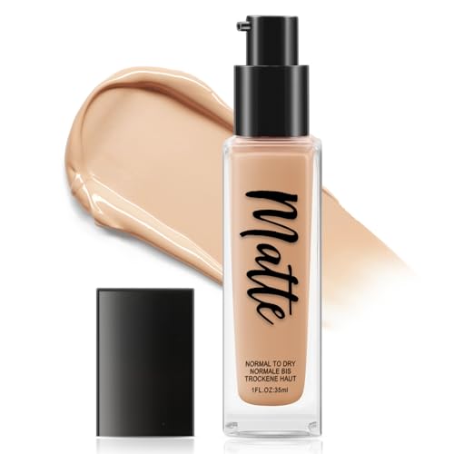 Boobeen Matte Liquid Foundation, Cream Full Coverage Foundation Waterproof, Base Makeup Foundation für natürliches Finish, langanhaltend und leicht (30ml)