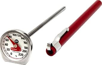Rubbermaid Commercial Food/Meat Instant Read Thermometer, Pocket Size, Dishwasher Safe, Red