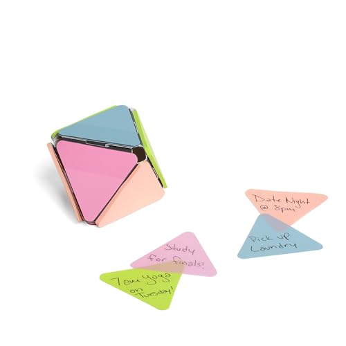 Poppin Sticky Notes Ball - Triangular Shaped Set, Pastel, 8-Sided Memo Ball with 4 Colors