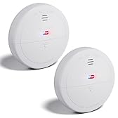 2-Pack Smart Smoke Detectors – WiFi Fire Alarms with App Control, Low Battery Warning, Silence & Test, Easy-Access Cover, Includes 4 AAA Batteries