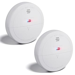 2-Pack Smart Smoke Detectors – WiFi Fire Alarms with App Control, Low Battery Warning, Silence & Test, Easy-Access Cover, Includes 4 AAA Batteries